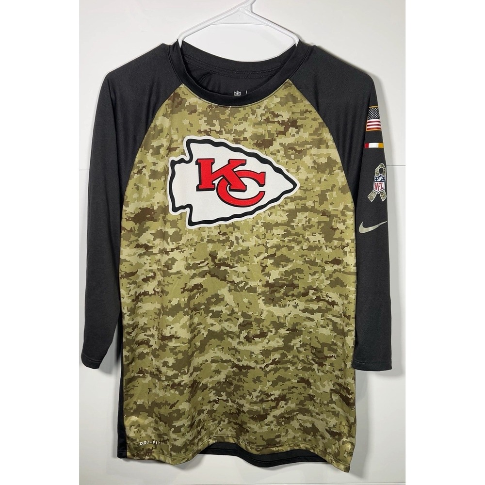 Kansas City Chiefs Nike Dri-Fit Salute To Service Camo Shirt Mens M NFL